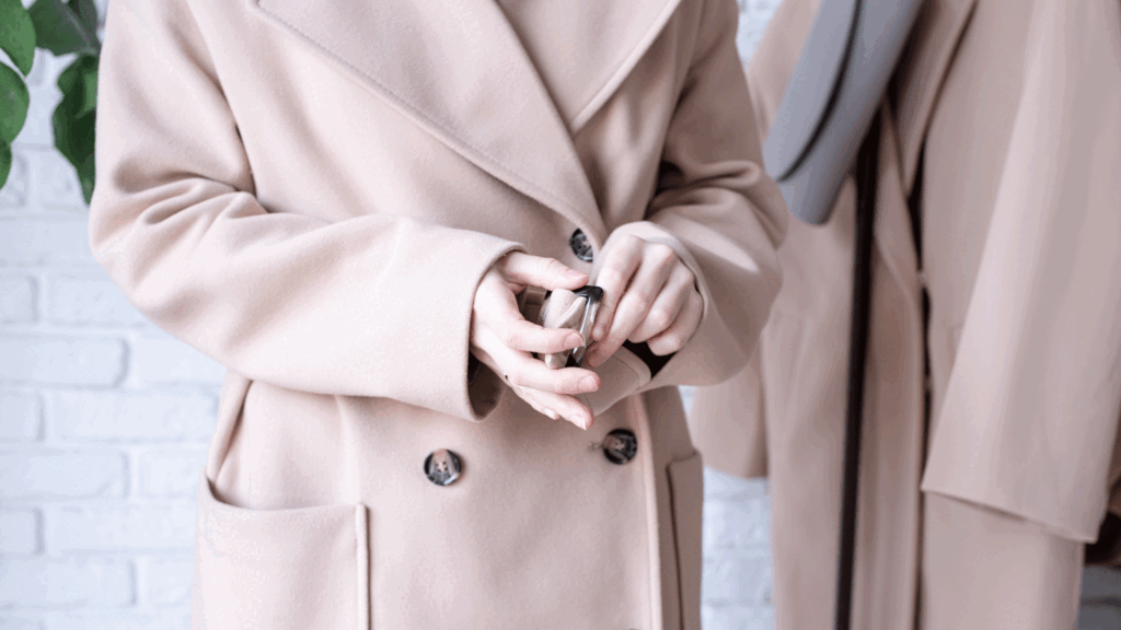 Girl Wearing Pink Pastel Coat.